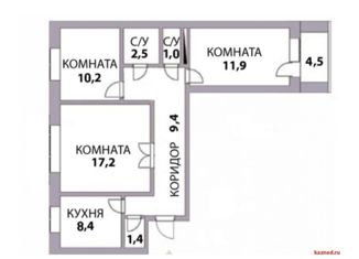 Продажа 3-комнатной квартиры, 72 м2, Владикавказ, улица Шмулевича, 16к1, Иристонский муниципальный округ