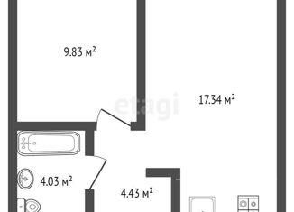 Продам однокомнатную квартиру, 36 м2, Новосибирск, улица Красина, 54/1, метро Маршала Покрышкина