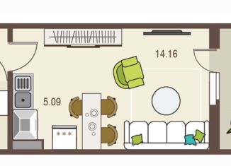 Продается квартира студия, 30.22 м2, село Новая Усмань