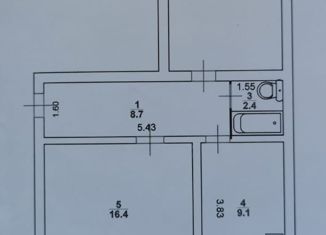 Продается 2-ком. квартира, 55.1 м2, Саратовская область, Вокзальная улица, 2/2