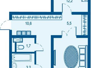 Продам 2-ком. квартиру, 62.9 м2, Краснодар, улица Селезнёва, 104/1, микрорайон Черемушки