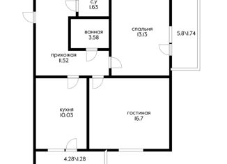 Продаю двухкомнатную квартиру, 59.61 м2, Краснодар, Стахановская улица, 1/5, ЖК На Стахановской