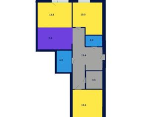 Продам 3-комнатную квартиру, 74.6 м2, Петрозаводск, улица Варламова, 32, район Голиковка