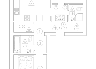 Двухкомнатная квартира на продажу, 64.1 м2, Санкт-Петербург, улица Нахимова, 15Б, улица Нахимова
