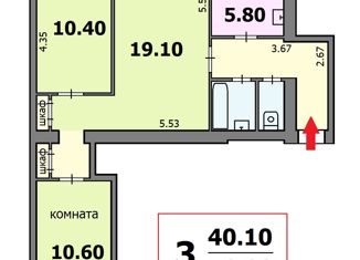 Продаю 3-комнатную квартиру, 58 м2, Москва, улица Руставели, 17А, Бутырский район