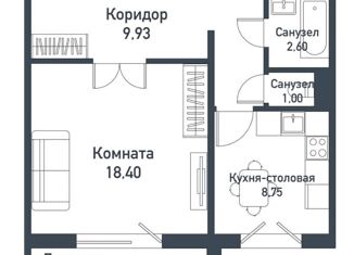 Продается однокомнатная квартира, 45 м2, посёлок Пригородный, Ласковая улица, 24