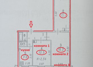 Продается 3-комнатная квартира, 60.2 м2, Омск, 4-я Транспортная улица, 44