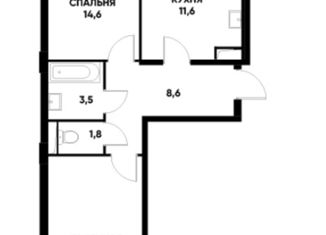 Продается двухкомнатная квартира, 61.3 м2, Ставрополь, Российский проспект, 12к3, микрорайон № 35