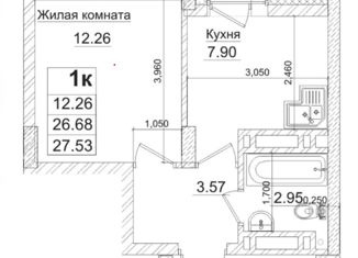 Продается 1-комнатная квартира, 28 м2, Новосибирск, Фабричная улица, 65/1, метро Площадь Ленина