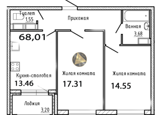 Продается двухкомнатная квартира, 68.01 м2, Санкт-Петербург, Студенческая улица, 14к1, Студенческая улица