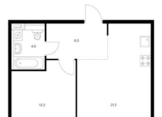 Продажа 1-ком. квартиры, 45 м2, Москва, жилой комплекс Полярная 25, 2.1, ЖК Полярная 25
