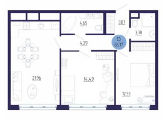 Продажа 3-ком. квартиры, 66 м2, село Дядьково, ЖК Шереметьевский Квартал, 2-й Бульварный проезд, 1