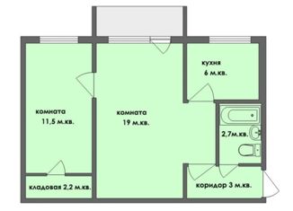 Двухкомнатная квартира на продажу, 44 м2, Ярославль, Тутаевское шоссе, 35, Дзержинский район