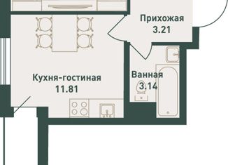 1-комнатная квартира на продажу, 34.38 м2, городской посёлок имени Свердлова, 1-й микрорайон, 10А