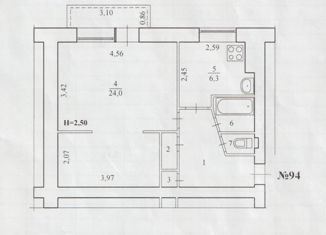 1-комнатная квартира на продажу, 40.6 м2, Волгоград, улица Маршала Еременко, 100, Краснооктябрьский район