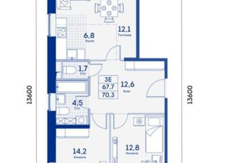 Продам 3-ком. квартиру, 64.9 м2, Москва, проспект Лихачёва, 12к3, станция ЗИЛ