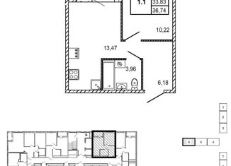 Продаю 1-ком. квартиру, 33.8 м2, Ленинградская область, улица Шоссе в Лаврики, 51