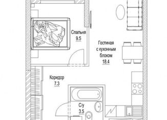 Продам однокомнатную квартиру, 40.7 м2, Кемерово, микрорайон 72А, 2