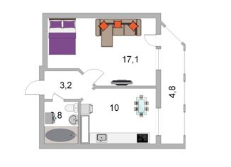 Продаю 1-комнатную квартиру, 34 м2, Санкт-Петербург, улица Антонова-Овсеенко, 5к1