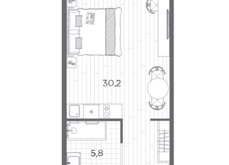 Продам квартиру студию, 36 м2, Санкт-Петербург, Киевская улица, 5к6, метро Фрунзенская