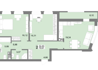 Продается 2-комнатная квартира, 73 м2, Екатеринбург, улица Татищева, 136, ЖК Белый Парус