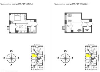 Продаю однокомнатную квартиру, 33.3 м2, Тула, Ключевая улица, 8