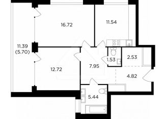 Продам 2-ком. квартиру, 67.7 м2, Москва, улица Виктора Маслова, 2, ЖК Ривер Скай