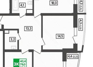 Продажа 3-комнатной квартиры, 86 м2, Краснодар, улица Петра Метальникова, 40, ЖК Лучший