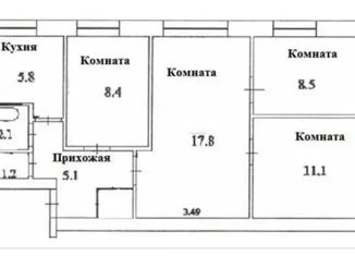 Продажа четырехкомнатной квартиры, 63 м2, Москва, Ташкентский переулок, 5к1, метро Выхино