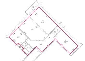 Продам трехкомнатную квартиру, 88.1 м2, Санкт-Петербург, улица Добровольцев, 2, улица Добровольцев