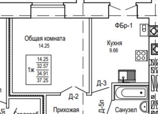 Продаю 1-ком. квартиру, 39.65 м2, Йошкар-Ола, ЖК Мирный, бульвар Ураева, 4