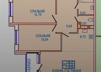 Продаю 2-комнатную квартиру, 73.95 м2, Краснодар, улица им. Героя Яцкова И.В., 15к1, микрорайон Губернский