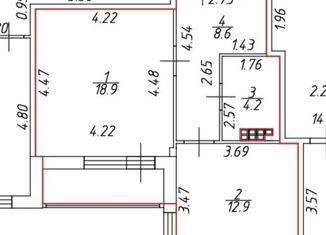 Продажа однокомнатной квартиры, 44.6 м2, Пушкин, Гумилёвская улица, 15