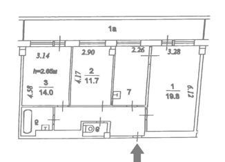 Продается трехкомнатная квартира, 75 м2, Москва, Большая Тульская улица, 2, Большая Тульская улица