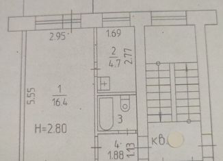 1-ком. квартира на продажу, 25.9 м2, Пермь, Монастырская улица, 101А, Ленинский район