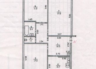 Продаю трехкомнатную квартиру, 72.2 м2, посёлок городского типа Лучегорск, 3-й микрорайон, 17