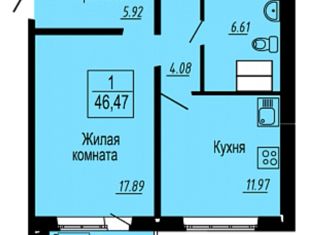 Продажа однокомнатной квартиры, 47 м2, Тюменская область, улица Александра Пушкина, 1