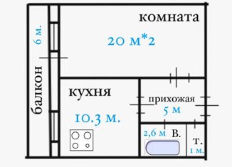 Продажа 1-ком. квартиры, 39 м2, Санкт-Петербург, улица Композиторов, 7