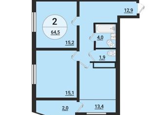 Двухкомнатная квартира на продажу, 65 м2, Санкт-Петербург, Валдайская улица, 6к1