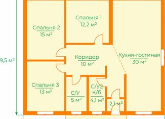 Продажа дома, 123 м2, посёлок Первомайский, Садовая улица, 34Б
