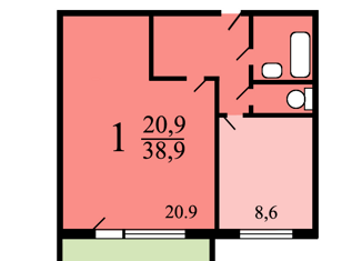 Продажа 1-комнатной квартиры, 39 м2, Москва, Открытое шоссе, 23к5, район Метрогородок