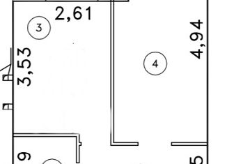 1-комнатная квартира на продажу, 36.1 м2, деревня Крутые Выселки, улица Ю. А. Жоголева, 1