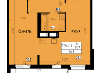 Продам 1-комнатную квартиру, 53.7 м2, Санкт-Петербург, Ольгинская дорога, 3/20