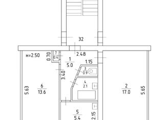 Продам 2-комнатную квартиру, 44.4 м2, Краснодар, улица Урицкого, 6, улица Урицкого