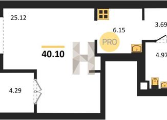 Продаю квартиру студию, 40.1 м2, коттеджный посёлок Горки Академпарка, улица Тесла, 12