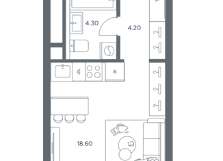 Продается квартира студия, 25.4 м2, Москва, ЖК АйЛав, улица Годовикова, 11к4