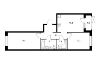 Продам 2-комнатную квартиру, 62.9 м2, Екатеринбург, Полимерный переулок, 11, ЖК Космонавтов 11