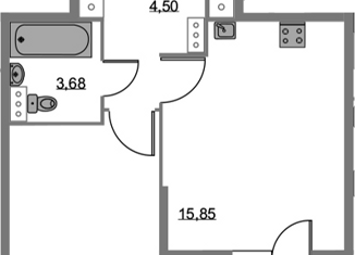 Однокомнатная квартира на продажу, 37.84 м2, Санкт-Петербург, Русановская улица, 20к1, ЖК Аквилон Скай