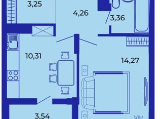 1-ком. квартира на продажу, 39 м2, Брянск, ЖК Резиденция Гринпарк