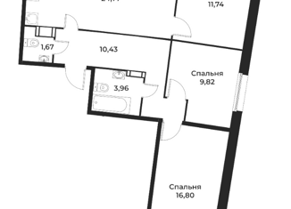 Продается 3-комнатная квартира, 80.53 м2, Мурино, ЖК Авиатор, проспект Авиаторов Балтики, 29к2